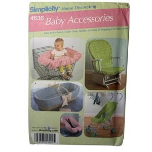 Simplicity 4636 Baby Accessories Cart Stroller Chair Cover Sewing Pattern UNCUT